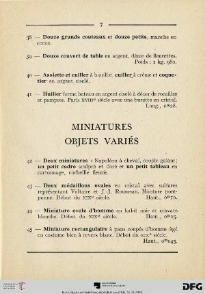 Miniatures Objets Variès (Nr. 42-67)