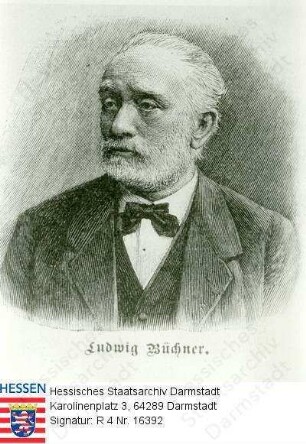 Büchner, Ludwig, Dr. med. (1824-1899) / Porträt, Brustbild