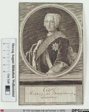 Bildnis Carl I., Herzog zu Braunschweig-Lüneburg-Wolfenbüttel (reg. 1735-80)