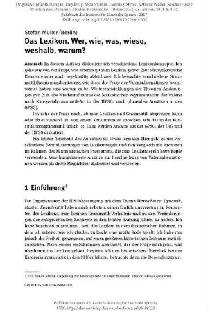 Das Lexikon. Wer, wie, was, wieso, weshalb, warum?