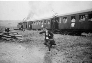Bahnhof Kleinengstingen, Sonderfahrt des Männervereins Reutlingen, gegründet um 1865, gibt es auch 2009 noch