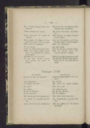 Dialogue LVIII. Le concert. Das Concert.