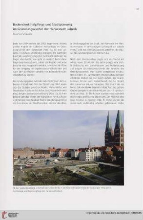 Bodendenkmalpflege und Stadtplanung im Gründungsviertel der Hansestadt Lübeck