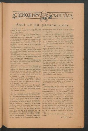 Croniquillas risueñas - Aqui no ha pasado nada
