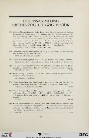 Dosensammlung Erzherzog Ludwig Viktor (Nr. 278-355)