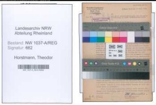 Entnazifizierung Theodor Horstmann , geb. 00.00.0000 (Lehrer)