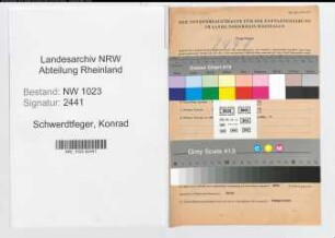 Entnazifizierung Konrad Schwerdtfeger , geb. 30.03.1889 (Rechnungsrevisor)