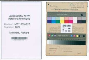Entnazifizierung Richard Melchers , geb. 07.02.1879 (Vertreter)