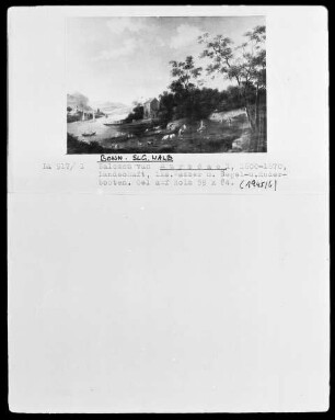 Landschaft mit Segel- und Ruderbooten