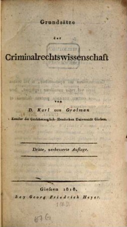 Grundsätze der Criminalrechtswissenschaft