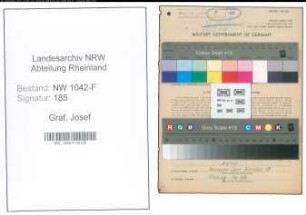 Entnazifizierung Josef Graf , geb. 03.01.1918 (Zollangestellter)