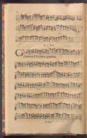Canzon Decima quarta. à quattro Viol. C. A. T. B.