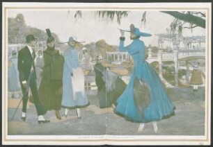 Las tardes de Palermo. Una tertulia al aire libre : Gouache de Alonso