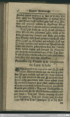 Processus 13. Fixatio [...] Augnentatio Lunae & Solis