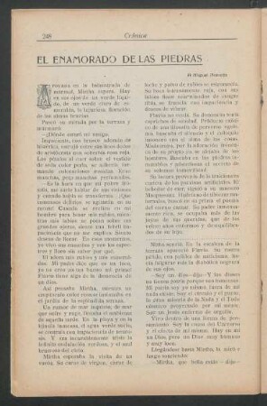 El enamorado de las piedras : A Miguel Acevedo