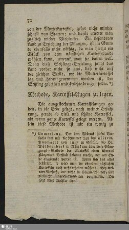 Methode, Kartoffeln-Augen zu legen