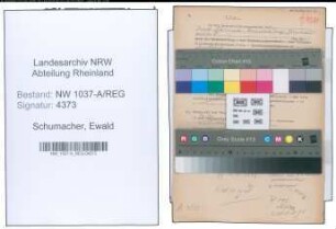 Entnazifizierung Ewald Schumacher , geb. 03.07.1908 ()