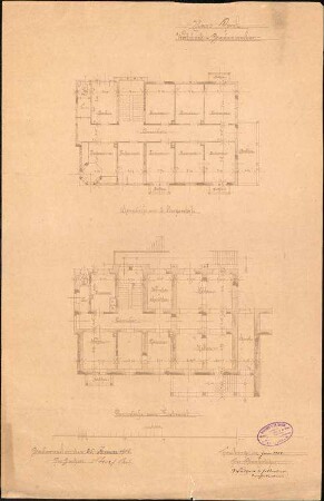 Erbauung des Hauses Paul Waldeck; Badenweiler; Grundriss Erdgeschoss; gef. v. Architekten Walther und Fr. Bauer