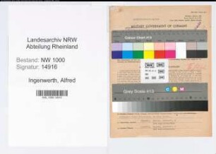 Entnazifizierung Alfred Ingenwerth, geb. 07.11.1912 (Handelsvertreter)