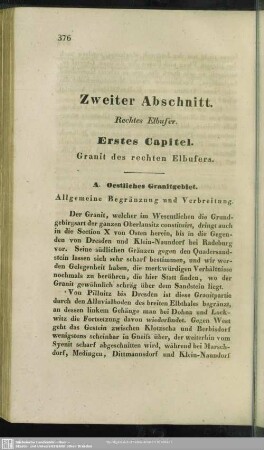 Erstes Capitel. Granit des rechten Elbufers