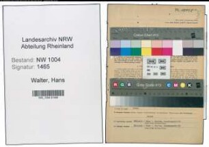 Entnazifizierung Hans Walter , geb. 02.04.1905 (Musiker)