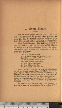 V. Arme Kinder