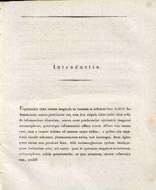 Experimenta Circa Statum Sanguinis Et Vasorum In Inflammatione : Cum Novem Tabulis