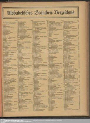 Alphabetisches Branchen-Verzeichnis