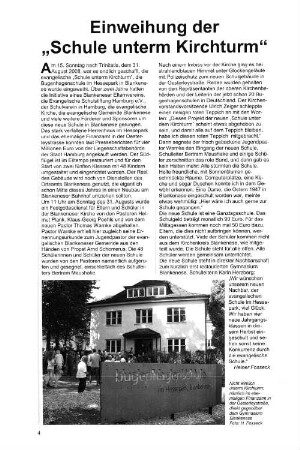 Einweihung der "Schule unterm Kirchturm"