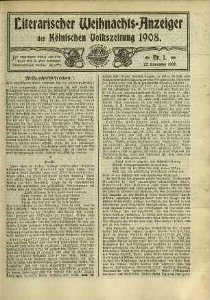 Literarischer Weihnachts-Anzeiger der Kölnischen Volkszeitung. 1904-1913