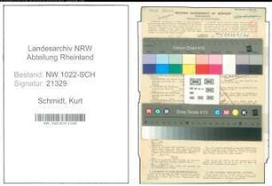 Entnazifizierung Kurt Schmidt , geb. 02.05.1901 (Kraftfahrer)