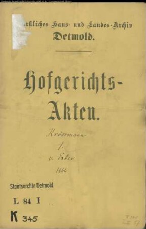 Krössmann, Kaspar gegen Johann von Exter zu Pottenhausen - Schuldforderung