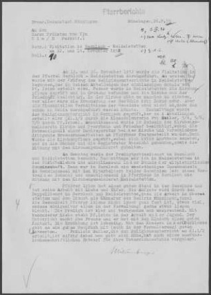 Bernloch-Meidelstetten: Visitationsbericht mit Pfarrbericht 1952