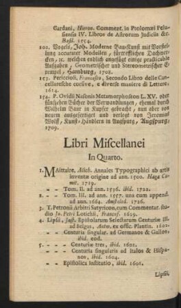 Libri Miscellanei In Quarto