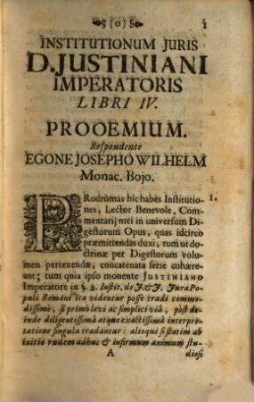 Introductio in universum ius : iuxta seriem IV. librorum & titulorum Institutionum imperialum ex iure naturae, gentium, Canonico, Publico. Privato, Feudali, Criminalli concinnata