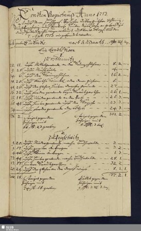Erndten Verzeichnüß Anno 1713