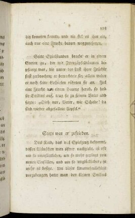 Stets war er zufrieden. - Sehnsucht nach Emilius.
