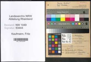 Entnazifizierung Fritz Kaufmann , geb. 03.02.1899 (Landwirt)