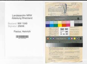 Entnazifizierung Heinrich Paulus , geb. 30.10.1886 (Postsekretaer)