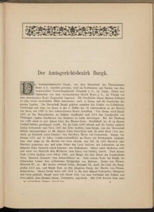 Der Amtsgerichtsbezirk Burgk. [Einleitung]