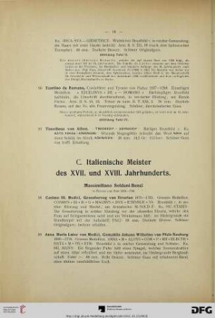 C. Italienische Meister des XVII. und XVIII. Jahrhunderts (Nr. 58-60)