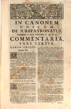 Commentaria in singulos canones de iurepatronatus .... 3