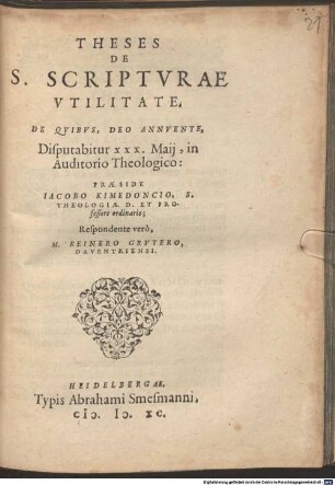 Theses de S. Scripturae Utilitate