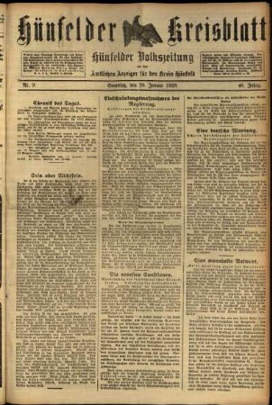 Ausgabe vom Freitag, den 20. Januar 1923.