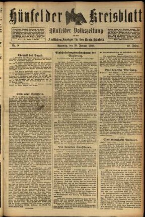 Ausgabe vom Freitag, den 20. Januar 1923.
