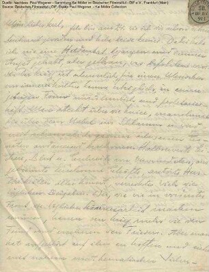 Brief von Paul Wegener an Ernst Pietsch vom 08.01.1915.