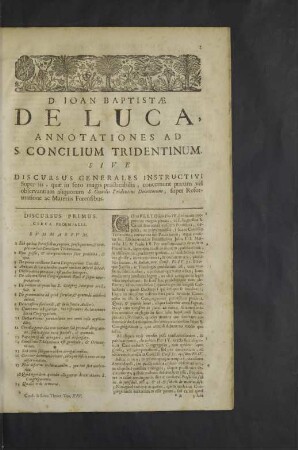 Annotationes ad S. Concilium Tridentinum.