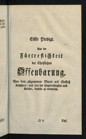 243-266, XI. Predigt. Zweyte Predigt über diesen Text