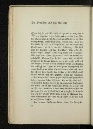 Die Deutschen und das Ausland
