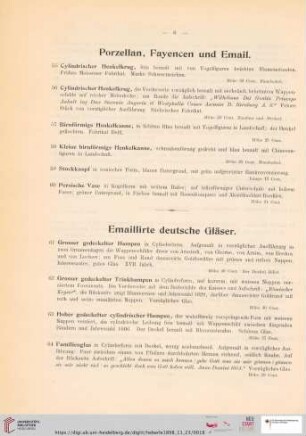 Emaillierte deutsche Gläser (Nr. 61 - 97)